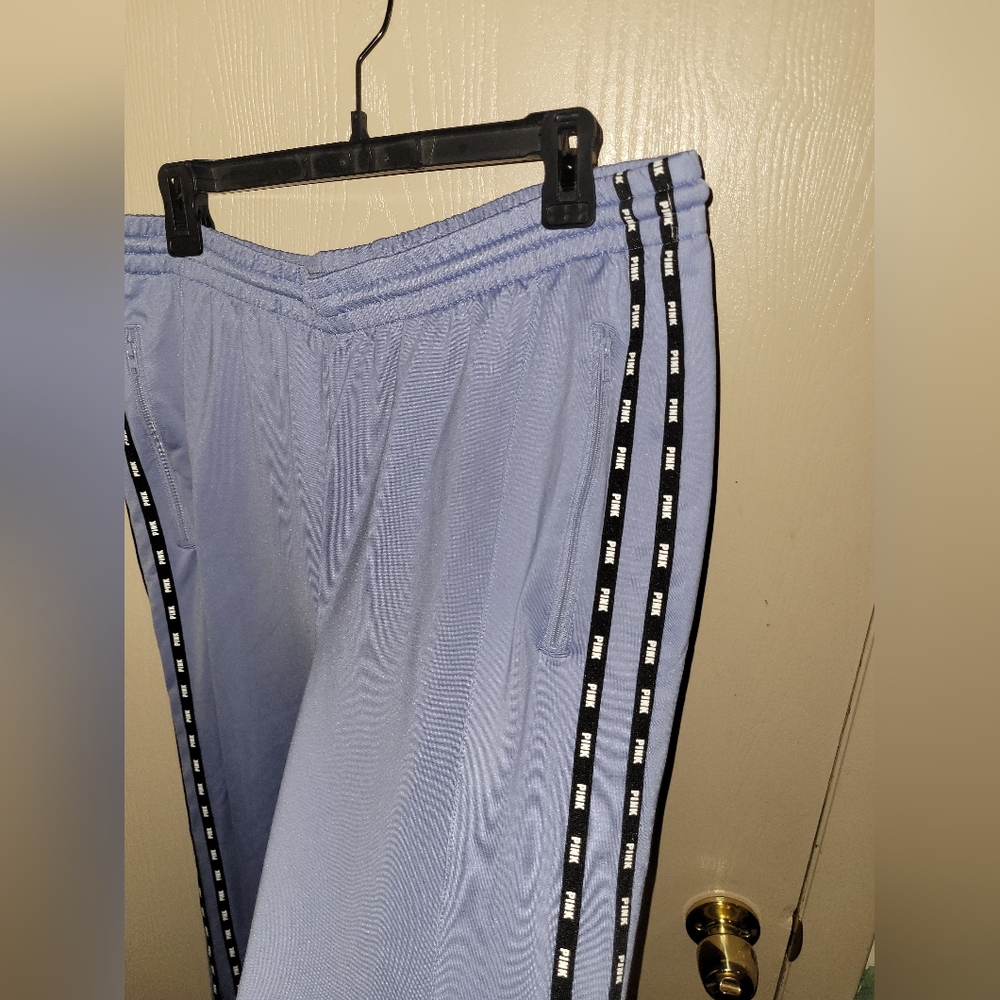 Victorias Secret Pink Active Track Pants Periwinkle Blue Womens Size XXL - Picture 2 of 6